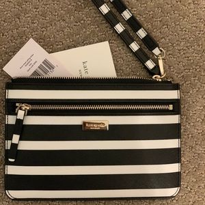 Kate Spade black and white wristlet